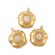 Подвески из нержавеющей стали 304 с натуральным розовым кварцем STAS-P380-20G-02