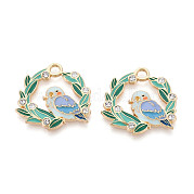 Rhinestone сплава и эмали подвески ENAM-T022-51KCG