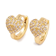 Серьги из латуни с фианитом EJEW-S219-09G-02