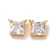 Квадратные подвески из латуни с прозрачным кубическим цирконием KK-K382-49G
