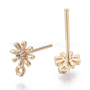 Серьги-гвоздики из латуни с микрокубическим цирконием KK-N231-01B-NF