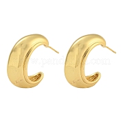 Серьги-гвоздики из латуни в форме буквы С EJEW-C116-08G