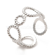 304 круглое кольцо из нержавеющей стали с открытой манжетой для женщин RJEW-F131-11P