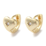 Латунные серьги-кольца из прозрачного кубического циркония EJEW-C121-12G