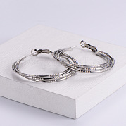 6 пара тройных серег-колец из нержавеющей стали TG0957-1