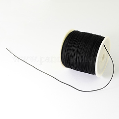 Fil de nylon tressé, Cordon à nouer chinois pour la création de bijoux en perles et macramé., noir, 0.5mm, environ 150 yards / rouleau