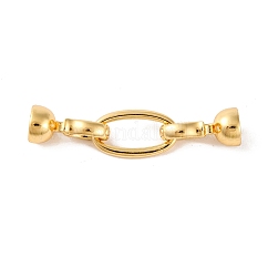 Fermoirs à rabat en laiton, Sans cadmium & sans nickel & sans plomb, ovale, véritable 18k plaqué or, 40mm, Trou: 5.5mm