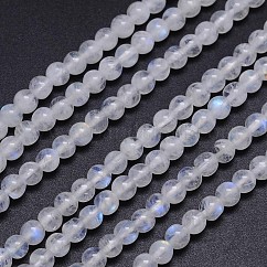 Fili di perline rotonde in pietra di luna arcobaleno naturale, grado aa, 4~4.5mm, Foro: 1 mm, circa 98pcs/filo, 15.5 pollice