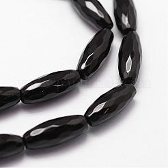 Natürliche schwarze Onyxperlenstränge&nbsp;G-P161-28-16x6mm