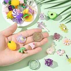 10pcs 10 estilos colgantes de resina opaca y transparente&nbsp;RESI-YW0005-18