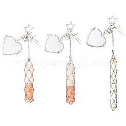 Bolsa de lápiz labial portátil de acero inoxidable con adornos colgantes&nbsp;HJEW-FS00105