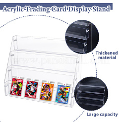 Présentoir organiseur à 4 niveau en acrylique et PVC pour cartes postales et broches&nbsp;ODIS-WH0108-041B