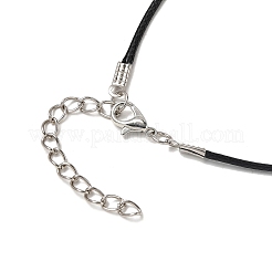 3 collar con colgante de aleación y lapislázuli natural con cordón encerado.&nbsp;NJEW-JN05438