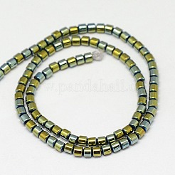 Electroplate non magnetici ematite sintetico fili di perline&nbsp;G-J163-3x3mm-06