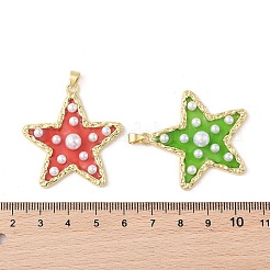 Pendentifs en laiton et résine époxy plaqués sur support&nbsp;KK-Z047-04B-RS