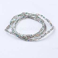 Chapelets de perles en verre électroplaqué&nbsp;EGLA-F121-HP-A02