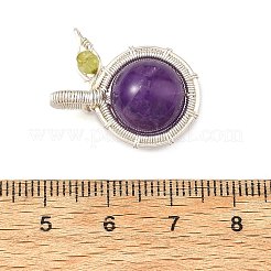 Natürliche Amethyst-Kupferdraht umwickelte Anhänger&nbsp;PALLOY-TA00454-04