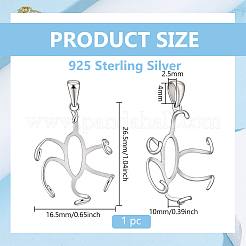 1 pièce 925 montures de cabochon pour pendentif en argent sterling&nbsp;STER-BC0004-43P