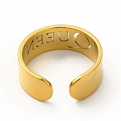 Bague ouverte en acier inoxydable 304 avec placage ionique (IP) pour femme&nbsp;RJEW-B027-18G