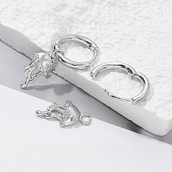 Creolen aus klarem Zirkonia aus Messing&nbsp;EJEW-Q014-04P