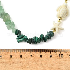Colliers en aventurine verte naturelle et malachite naturelle&nbsp;NJEW-JN06632