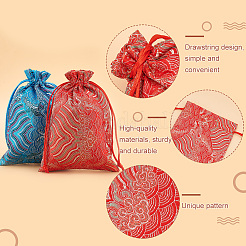 10 stücke 10 farben chinesischen stil brokat kordelzug geschenk segen taschen&nbsp;ABAG-NB0001-87