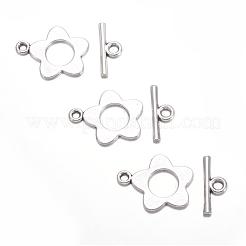 Fermagli a ginocchiera in lega stile tibetano a fiore&nbsp;X-A0977Y
