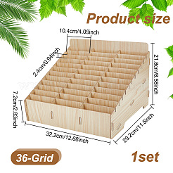 Boîte de rangement en bois pour téléphone portable à 36 grille&nbsp;AJEW-WH0348-93B