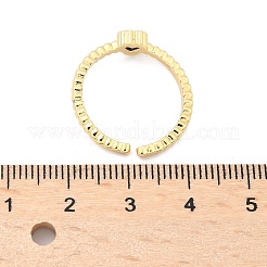 Messing-Mikro pflastern Zirkonia Manschettenringe&nbsp;RJEW-M138-11G