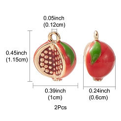 2 ciondoli in ottone smaltato&nbsp;KK-YW0001-78