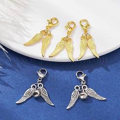 20 pièces 2 styles ailes en alliage et décoration pendentif cloche en fer&nbsp;HJEW-JM01309