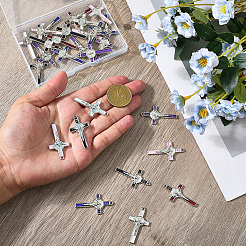 30 Stück 6 Farben Legierung Emaille Anhänger&nbsp;ENAM-SC0007-26
