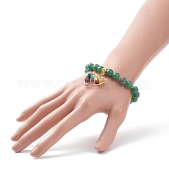 Natürliches grünes Aventurin-Stretcharmband&nbsp;BJEW-JB08747-04
