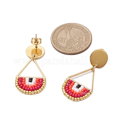 Orecchini a goccia con perline di semi&nbsp;EJEW-MZ00251-04