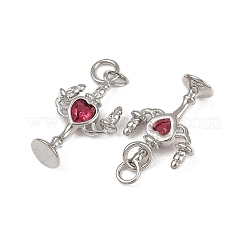 Pendentifs avec zircon cubiques à micro-pavés en laiton&nbsp;KK-Z120-02P-2