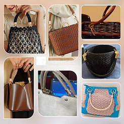 Manici per borsa in corda rotonda intrecciata in similpelle PU&nbsp;PURS-WH0001-84B