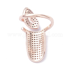 Messing Micro Pave Zirkonia Fingernagelringe&nbsp;RJEW-D115-05RG