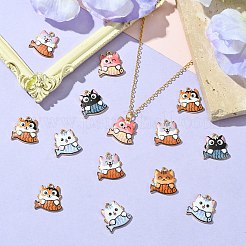 30 pièces 6 couleurs pendentifs en émail d'alliage de placage de rack&nbsp;FIND-CJ0002-66