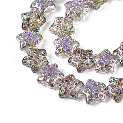 Chapelets de perles en verre transparent électrolytique&nbsp;EGLA-N020-02D