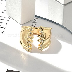 Manschettenfingerringe aus Messing mit Mikropflaster und klarem Zirkonia für Damen&nbsp;RJEW-B112-14G