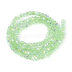 Brins de perles rondelles en verre transparent plaqué couleur AB&nbsp;EGLA-T029-2mm-10E