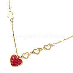 Halskette mit Ionenplattierung (IP) und Herzanhänger aus Strass&nbsp;NJEW-M199-03G