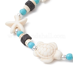 Braccialetti intrecciati con perline turchesi sintetiche per uomo e donna&nbsp;BJEW-JB11993-01