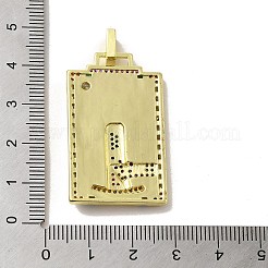 Pendentifs en laiton avec micro pavé de zircone cubique et émail&nbsp;KK-H458-03G-15