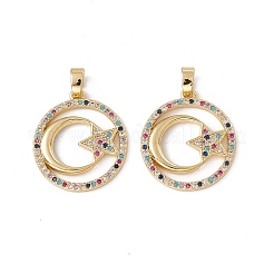 Pendentifs avec zircon cubiques à micro-pavés en laiton&nbsp;KK-E068-VC066