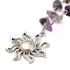 Collier pendentif soleil en alliage plaqué rack&nbsp;NJEW-F314-01M