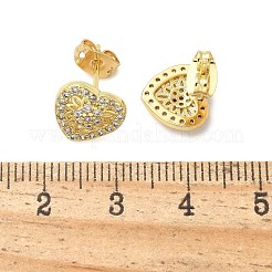 Messing Micro Pave klare Zirkonia Ohrstecker&nbsp;EJEW-P303-02A-G