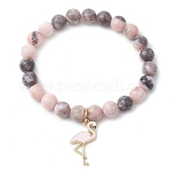 Stretch-Armbänder aus natürlichem rosa Zebrajaspis für Damen&nbsp;BJEW-JB11451