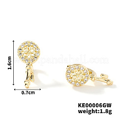 Orecchini a cerchio in ottone con fiori geometrici vintage chic&nbsp;AZ5781-2
