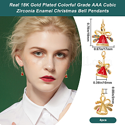 Colgantes de latón con micropavé de circonitas cúbicas de grado AAA de colores&nbsp;KK-BBC0015-36D
